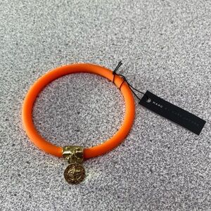 Marc by Marc Jacobs Orange Silicone Bracelet with Gold Charm